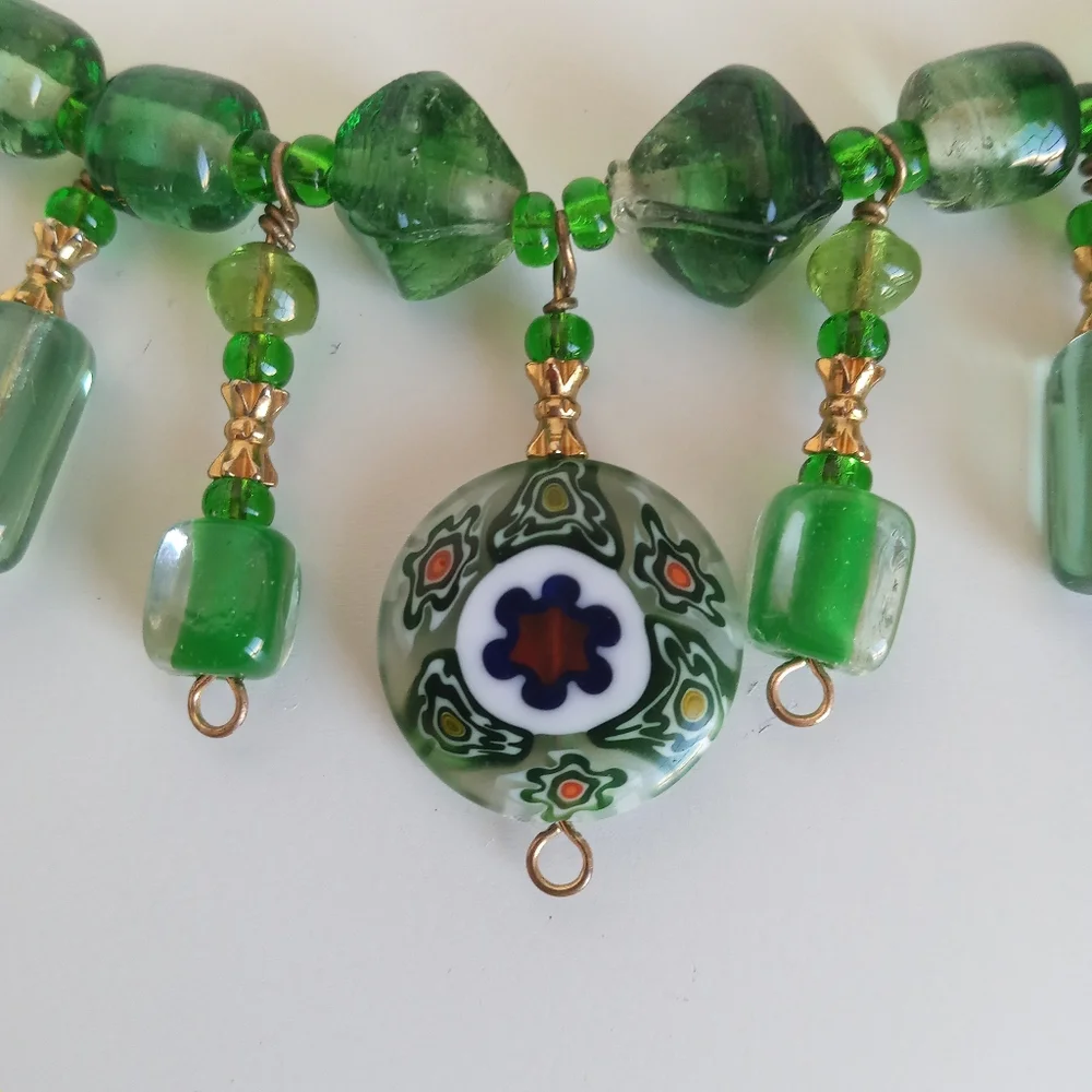 Hand Crafted green glass